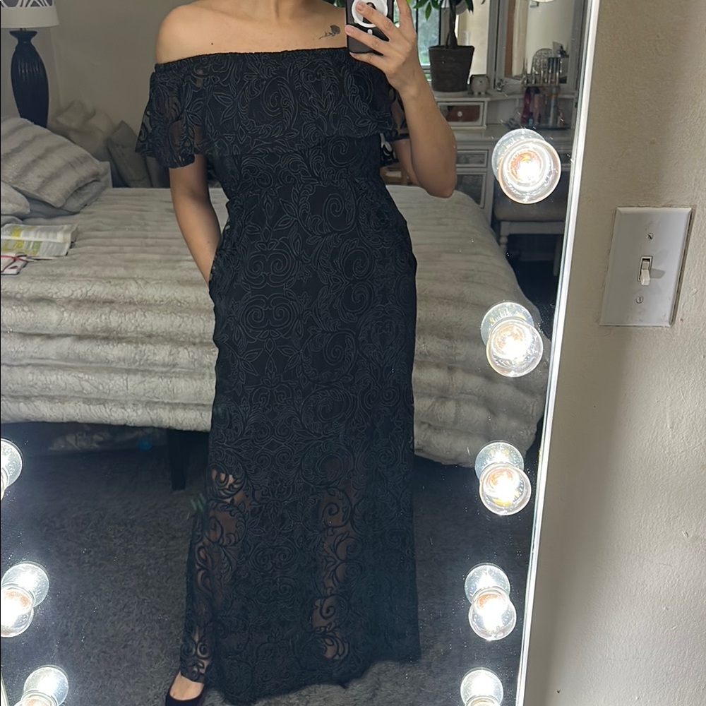 New with tag Soma size Medium Elegant Black Off-Shoulder Dress